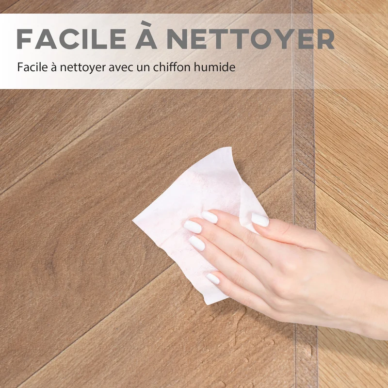 Tapis pour chaise de bureau rectangulaire 120 x 90 x 0,15 cm antidérapant lavable minimaliste en plastique transparent 21_0006425