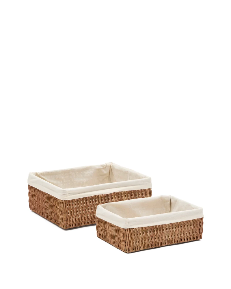 Indali set of 2 rattan baskets, 32 x 25 cm / 28 x 20 cm