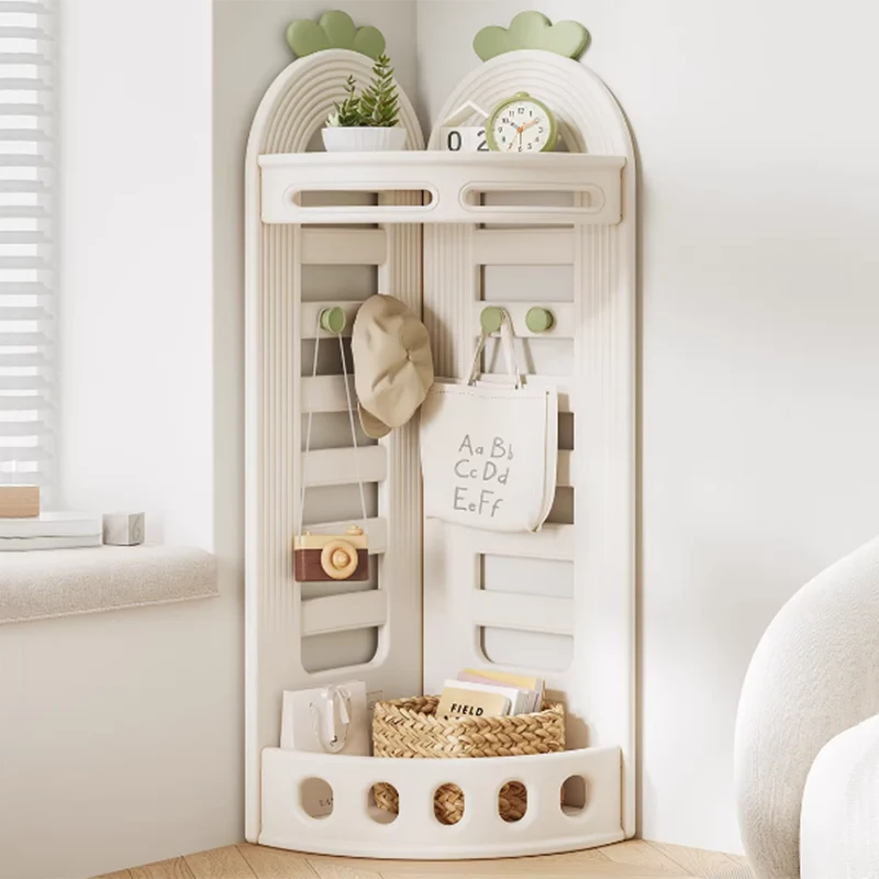 Modern Minimalist Fan-Shaped Eco-Friendly HDPE PP Kids Storage Shelf 2-Tier For Living Room