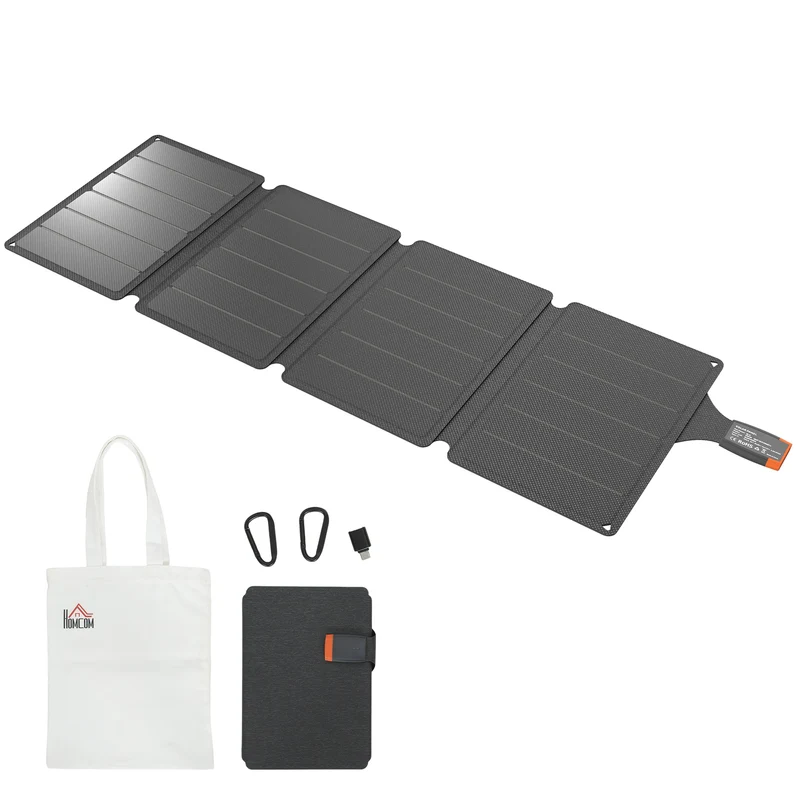 Chargeur solaire pliable ultraléger camping 89.8 x 27.9 x 1 cm charge 36 w ip67 type-c usb-a moderne épuré en etfe gris 21_0005138