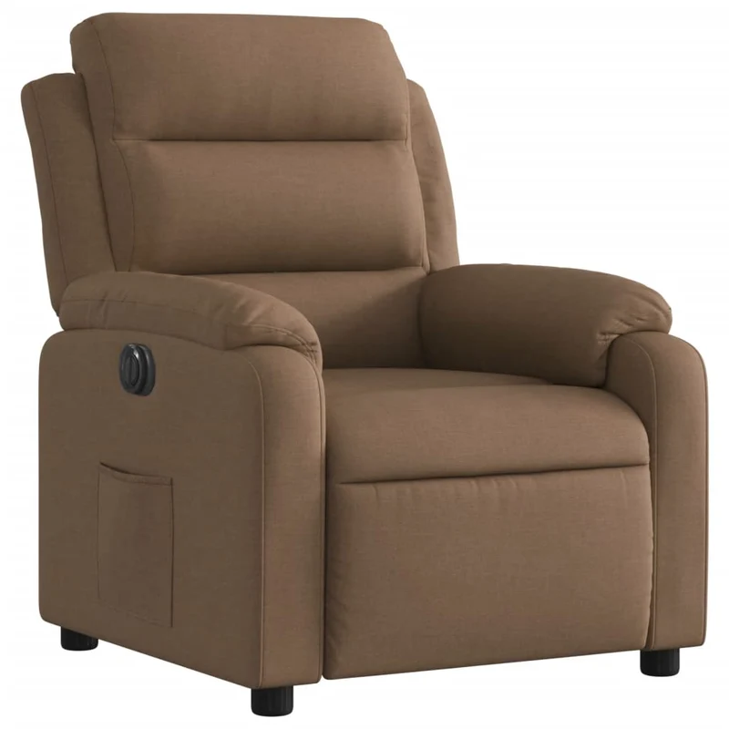 Fauteuil relax TV fonction d'inclinaison électrique très confortable en tissu marron DEC028440