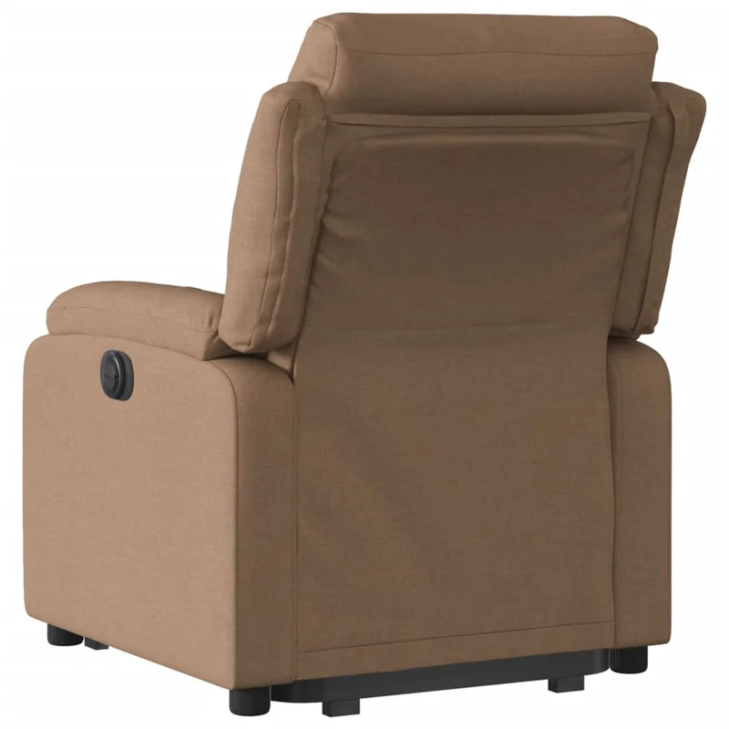 Fauteuil relax TV rembourrage confortable fonction de levage électrique en tissu marron DEC028058