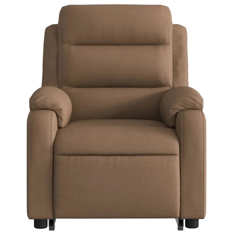 Fauteuil relax TV rembourrage confortable fonction de levage électrique en tissu marron DEC028058