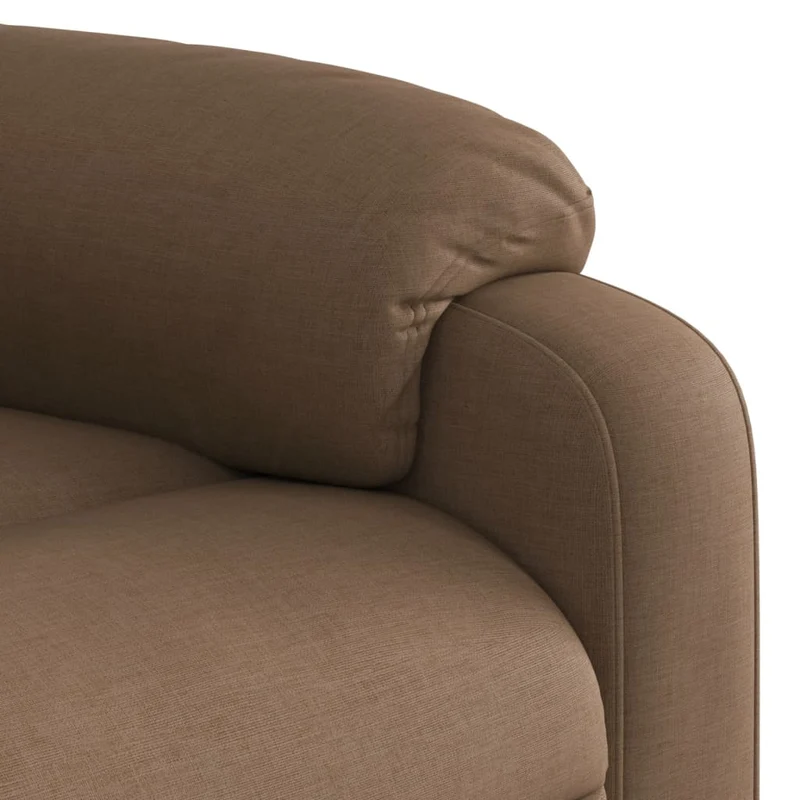 Fauteuil relax TV rembourrage confortable fonction de levage électrique en tissu marron DEC028058