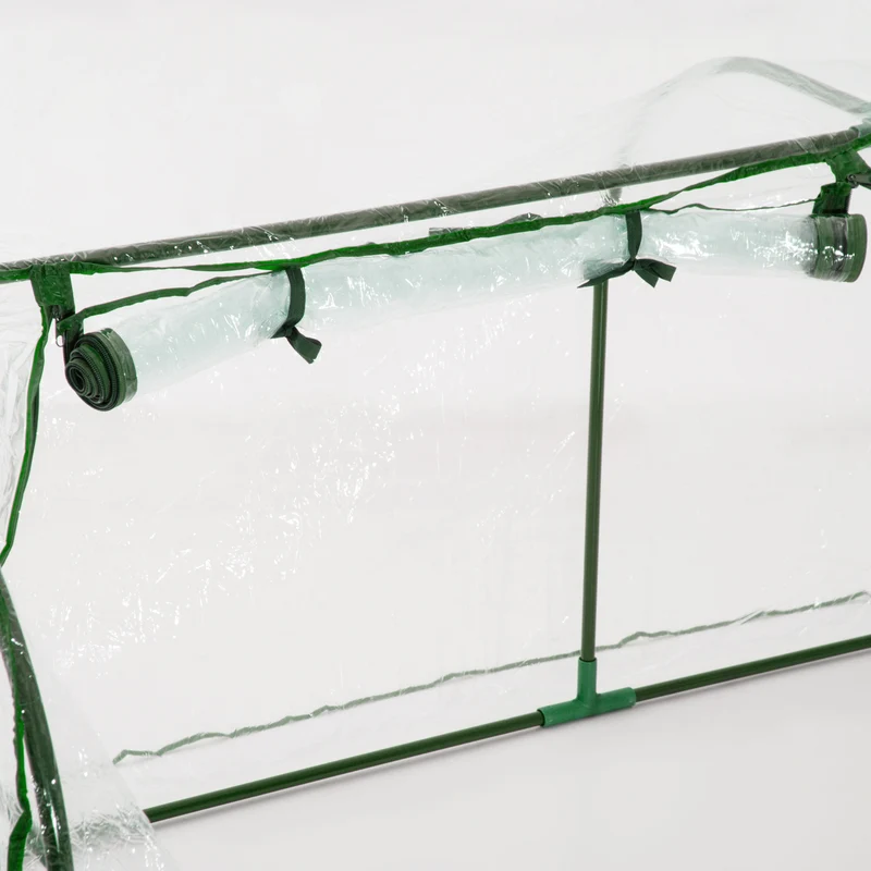 Serre tunnel de jardin 200 x 100 x 80 cm protège contre le gel optimise le rendement contemporain épuré en PVC vert 21_0004141