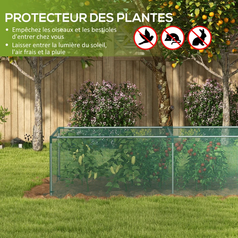 Serre de jardin compacte 125 x 248 x 62.5 cm porte enroulable zippée très stable contemporain extérieur en hdpe vert 21_0005416