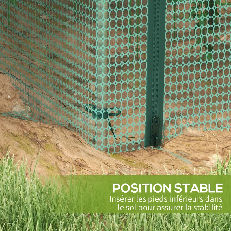 Serre de jardin compacte 125 x 248 x 62.5 cm porte enroulable zippée très stable contemporain extérieur en hdpe vert 21_0005416