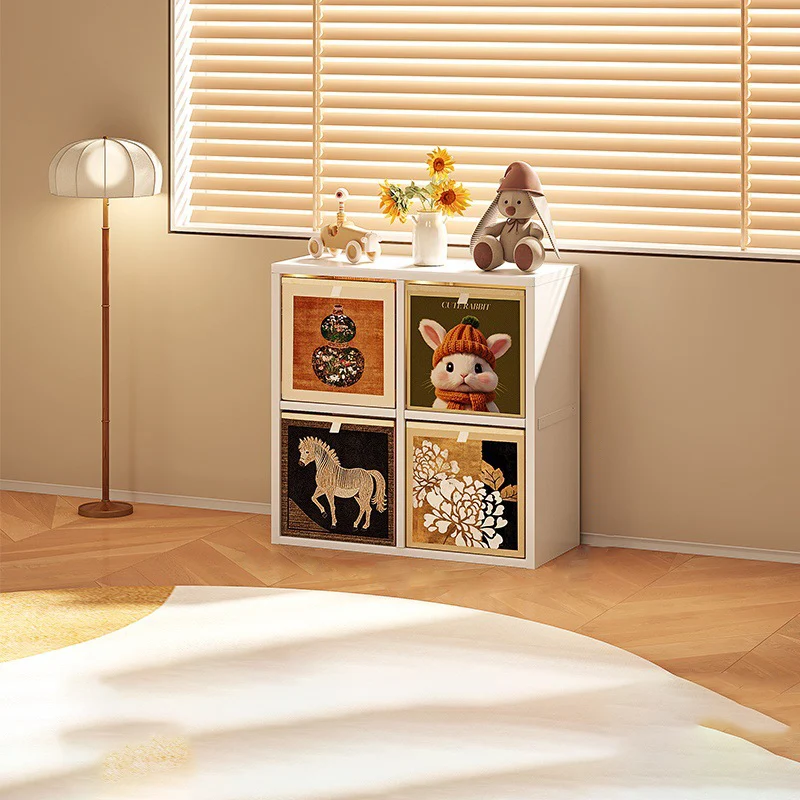 Modern Minimalist Carbon Steel Square Rectangle Storage Cabinet 4/6/8-Cabinet For Living Room