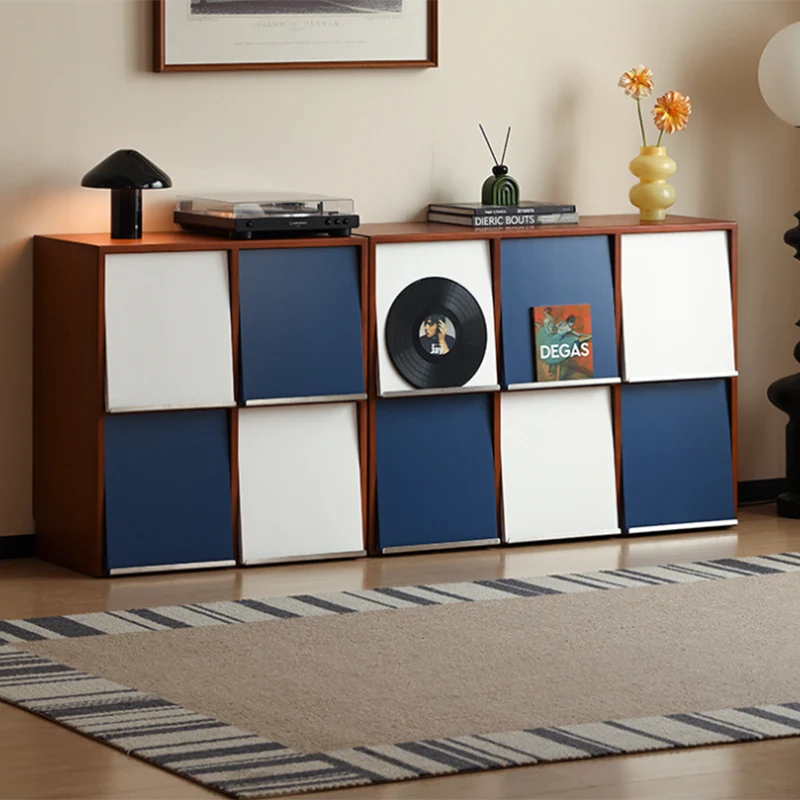 Traditional French Rubber Wood Stainless Steel Square Storage Cabinet 4/6 Storage For Living Room