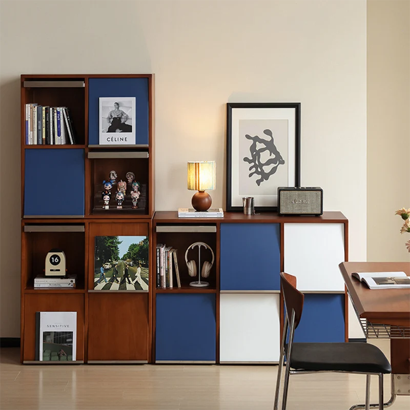 Traditional French Rubber Wood Stainless Steel Square Storage Cabinet 4/6 Storage For Living Room