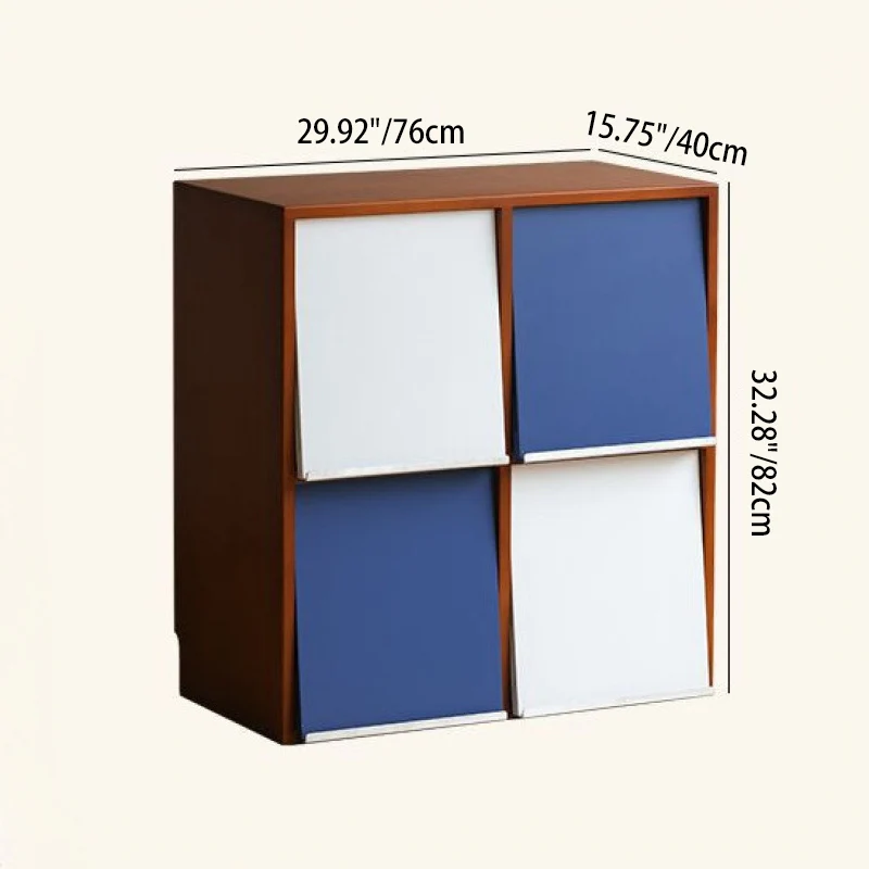 Traditional French Rubber Wood Stainless Steel Square Storage Cabinet 4/6 Storage For Living Room
