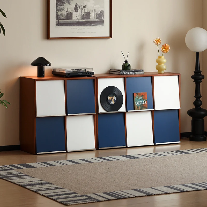 Traditional French Rubber Wood Stainless Steel Square Storage Cabinet 4/6 Storage For Living Room