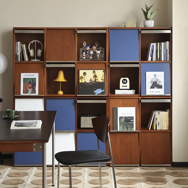 Traditional French Rubber Wood Stainless Steel Square Storage Cabinet 4/6 Storage For Living Room