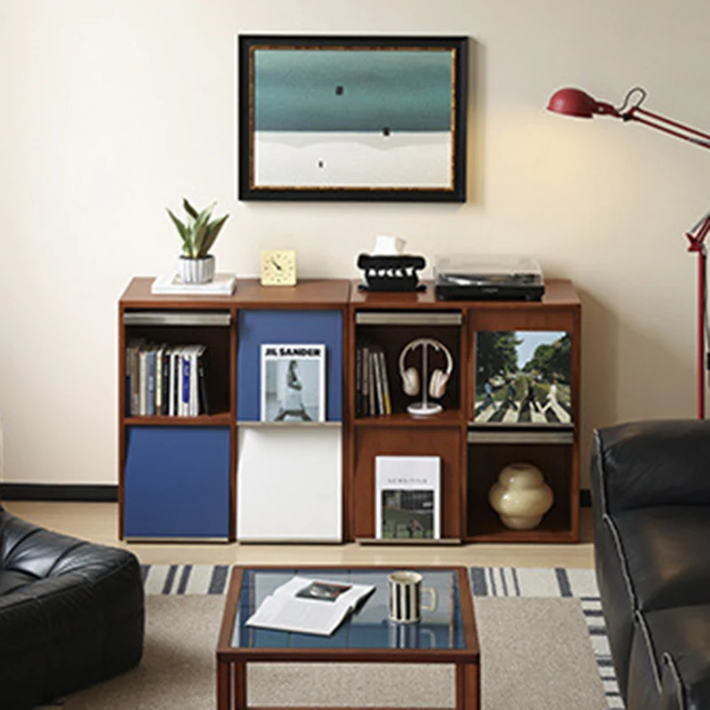 Traditional French Rubber Wood Stainless Steel Square Storage Cabinet 4/6 Storage For Living Room