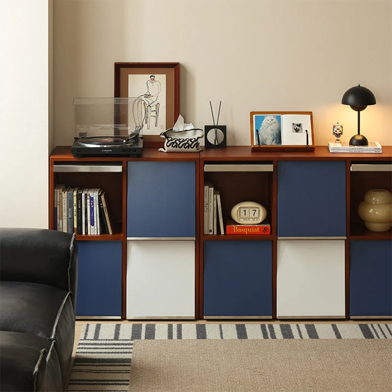 Traditional French Rubber Wood Stainless Steel Square Storage Cabinet 4/6 Storage For Living Room