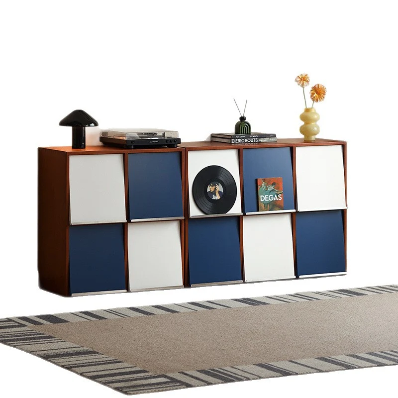 Traditional French Rubber Wood Stainless Steel Square Storage Cabinet 4/6 Storage For Living Room