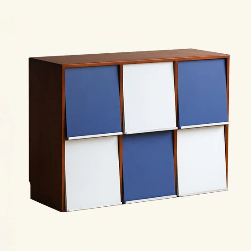 Traditional French Rubber Wood Stainless Steel Square Storage Cabinet 4/6 Storage For Living Room