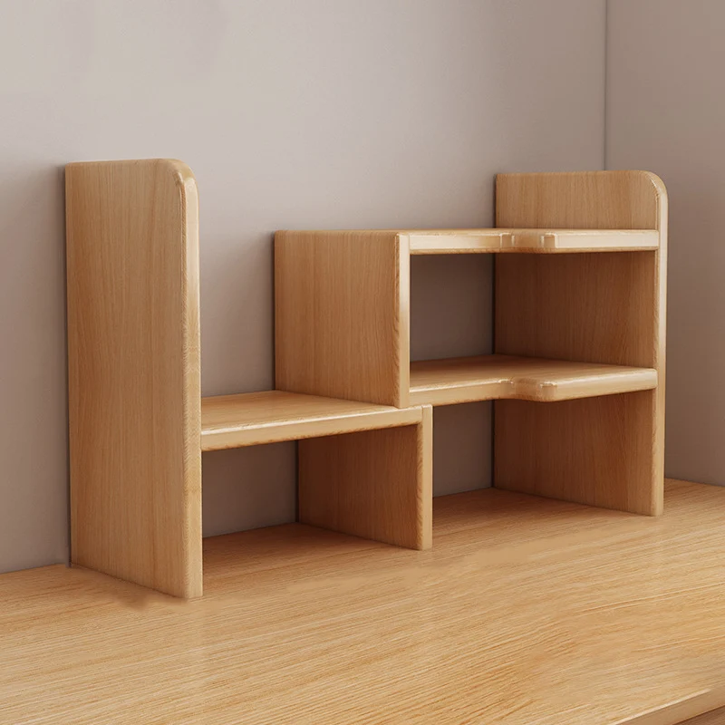 Traditional Chinese MDF Rectangular Bookshelf 2-Tier For Living Room