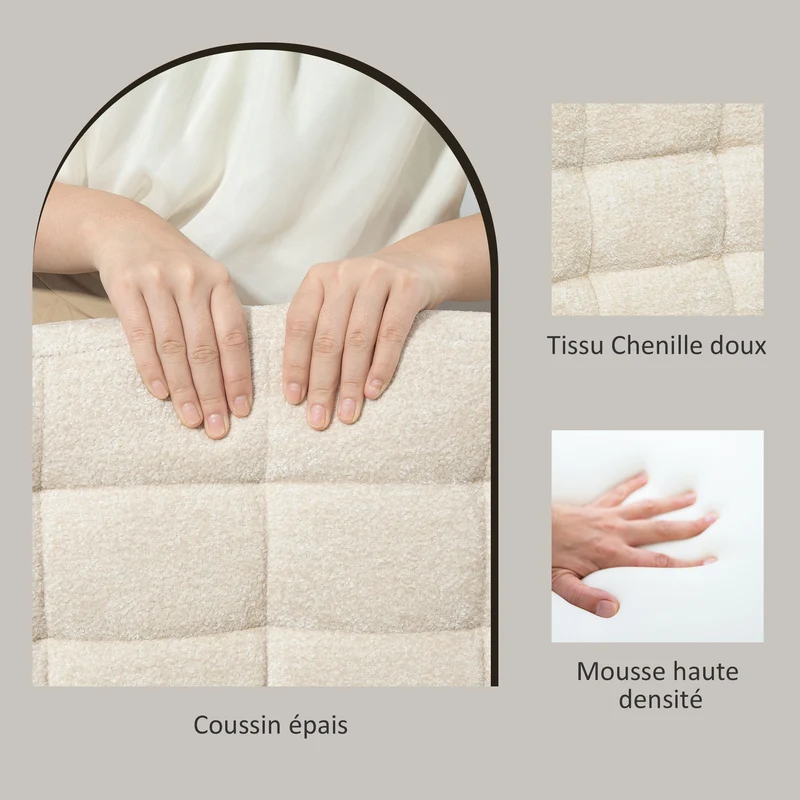 Lot de 2 tabourets de bar à dossier 51 x 45 x 94-115 cm réglables pivotants 360° pour îlot moderne en polyester beige 21_0003285