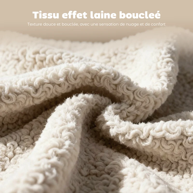 Lot de 2 chaises de salle à manger 46,5 x 52 x 80 cm assise rembourrée dossier incurvé style moderne en tissu crème 21_0003359