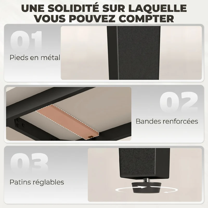 Table à manger rectangulaire 130 x 70 x 75 cm résistante aux rayures pieds réglables minimaliste en pierre frittée marron 21_0003412