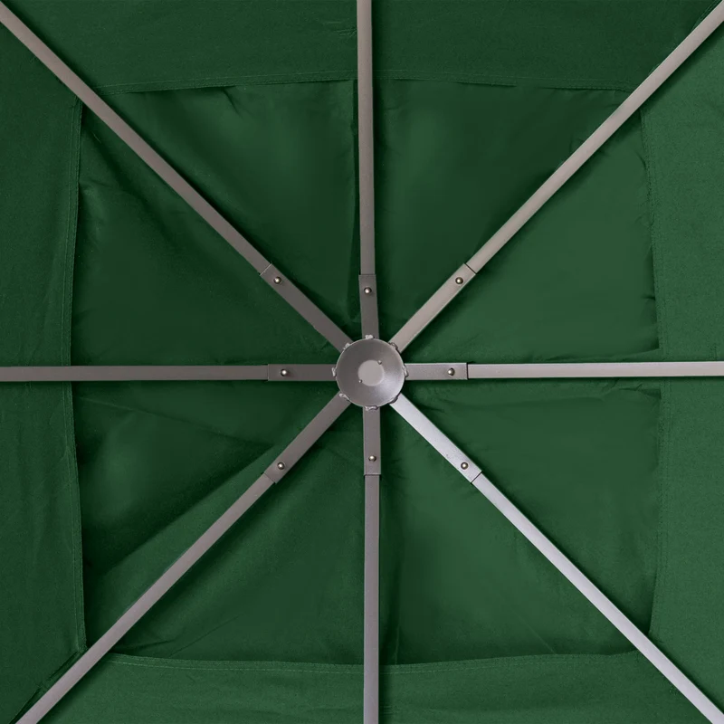 Toile de rechange pavillon 298 x 295 cm anti-uv ventilation pose rapide extérieur contemporain épuré en polyester vert 21_0004759