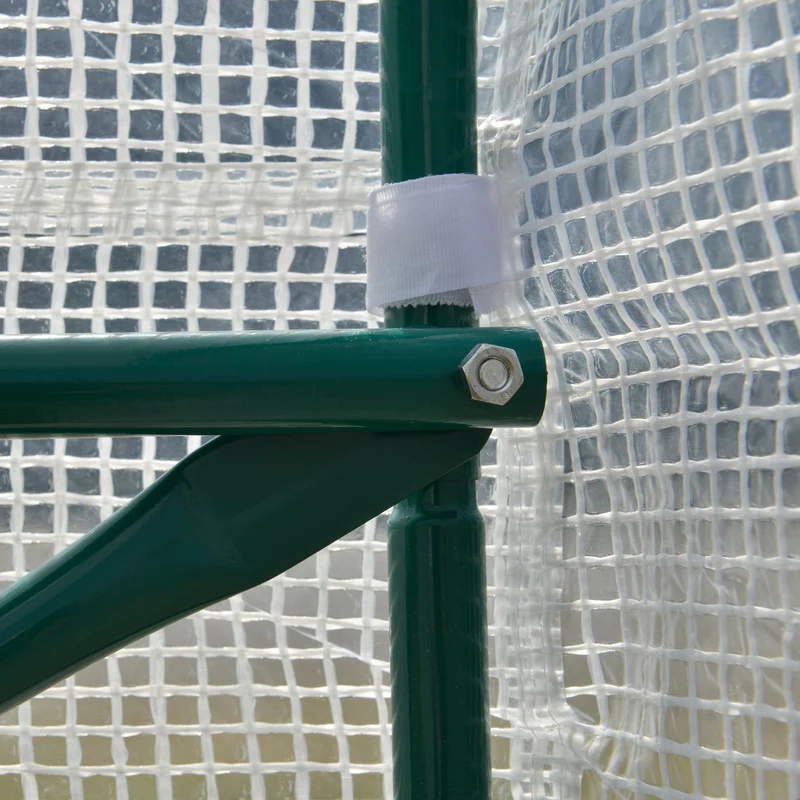 Serre tunnel de jardin 5,95 x 3 x 2 m protection anti-uv et ventilation réglable moderne épuré en acier galvanisé blanc 21_0004018