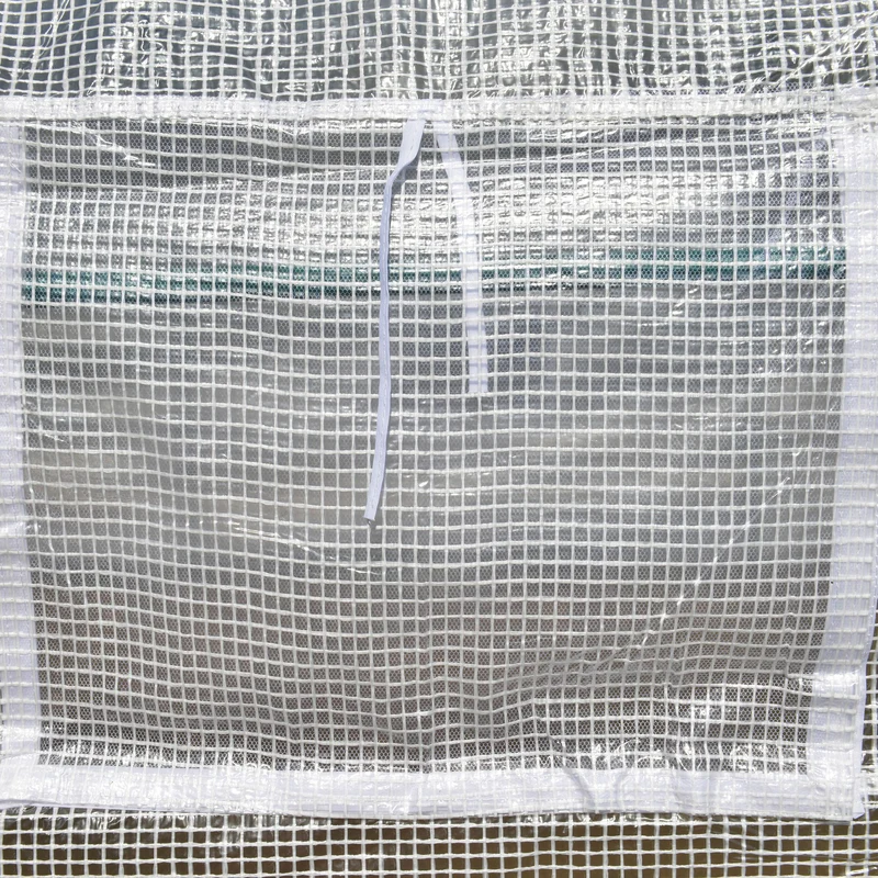 Serre tunnel de jardin 5,95 x 3 x 2 m protection anti-uv et ventilation réglable moderne épuré en acier galvanisé blanc 21_0004018