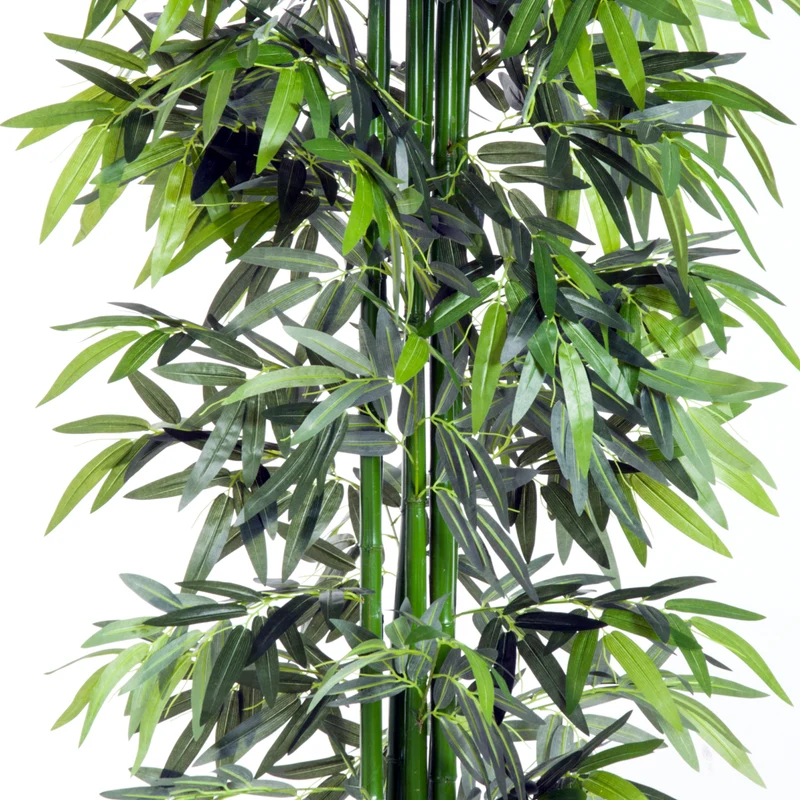 Lot de 2 bambous artificiels 180 x 20 x 14 cm feuillage dense sans arrosage décoratif contemporain en plastique vert 21_0004017