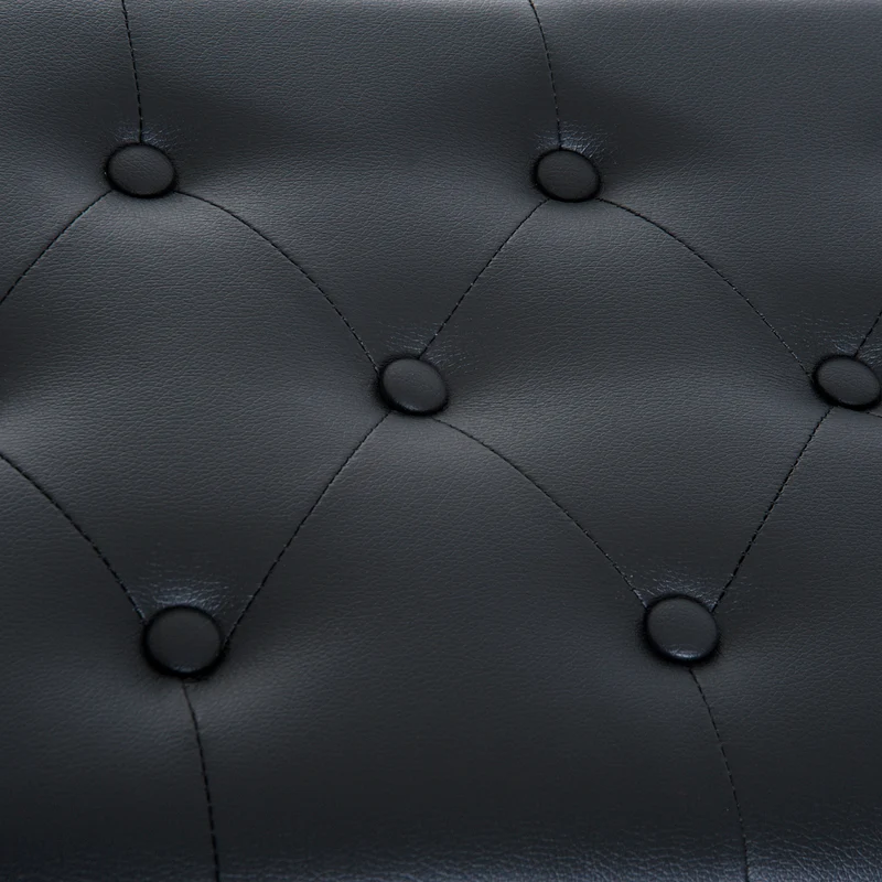Banquette pour piano capitonnée 76 x 36 x 50 cm coffre de rangement intégré assise confortable classique chic en PU noir 21_0000097