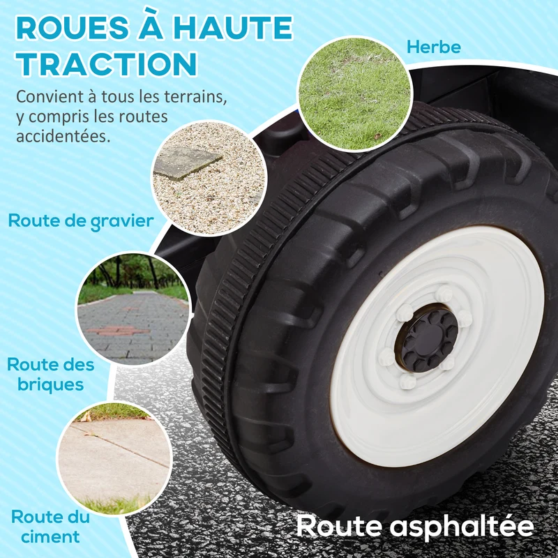 Tracteur électrique enfant avec remorque amovible 136,5 x 50 x 52,5 cm télécommande sécurité moderne jardin en PP bleu 21_0000544