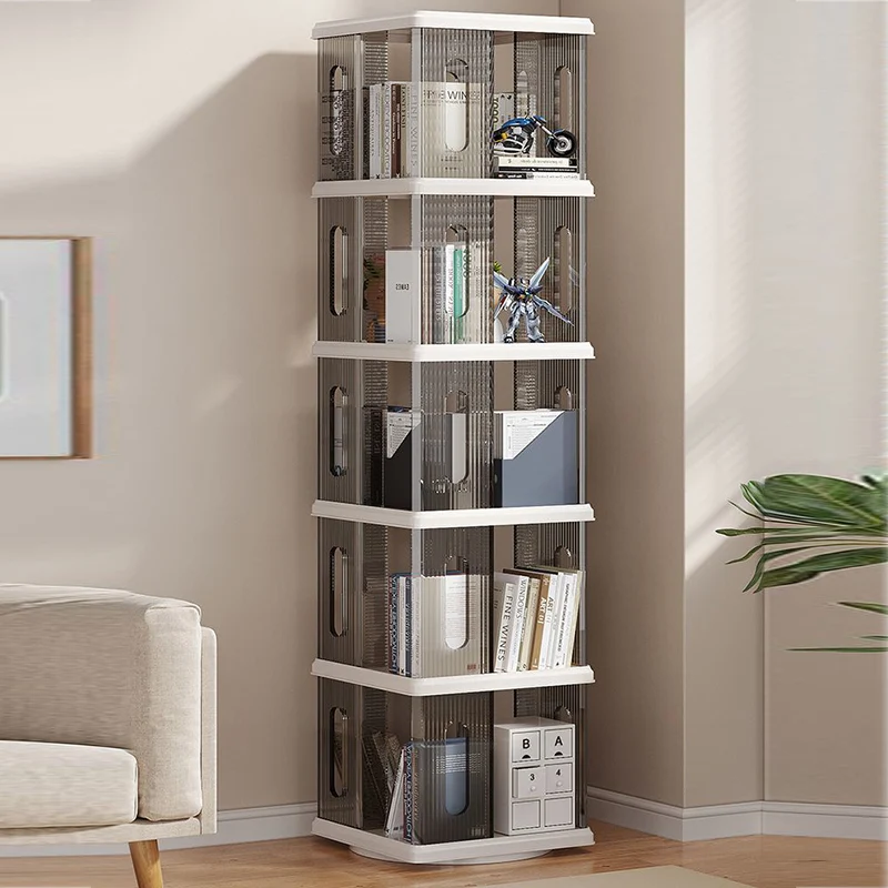 Modern Minimalist Square ABS PET Swivel Storage Cabinet 2/3/4/5-Tier For Living Room