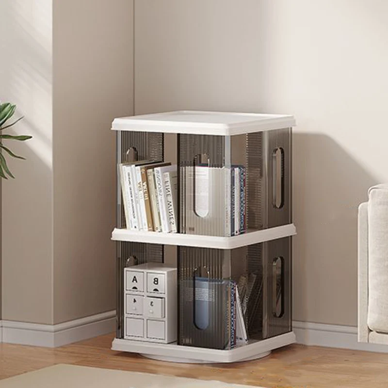 Modern Minimalist Square ABS PET Swivel Storage Cabinet 2/3/4/5-Tier For Living Room