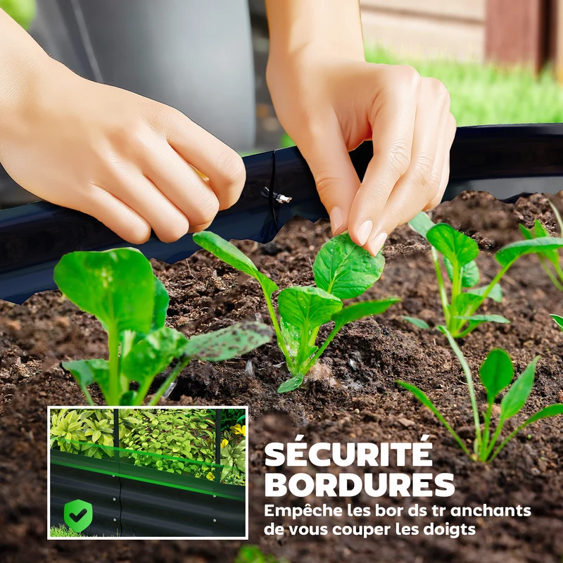 Jardinière surélevée treillis arche support plantes 160 x 90 x 180 cm drainage modulaire industriel en métal gris foncé 21_0005639