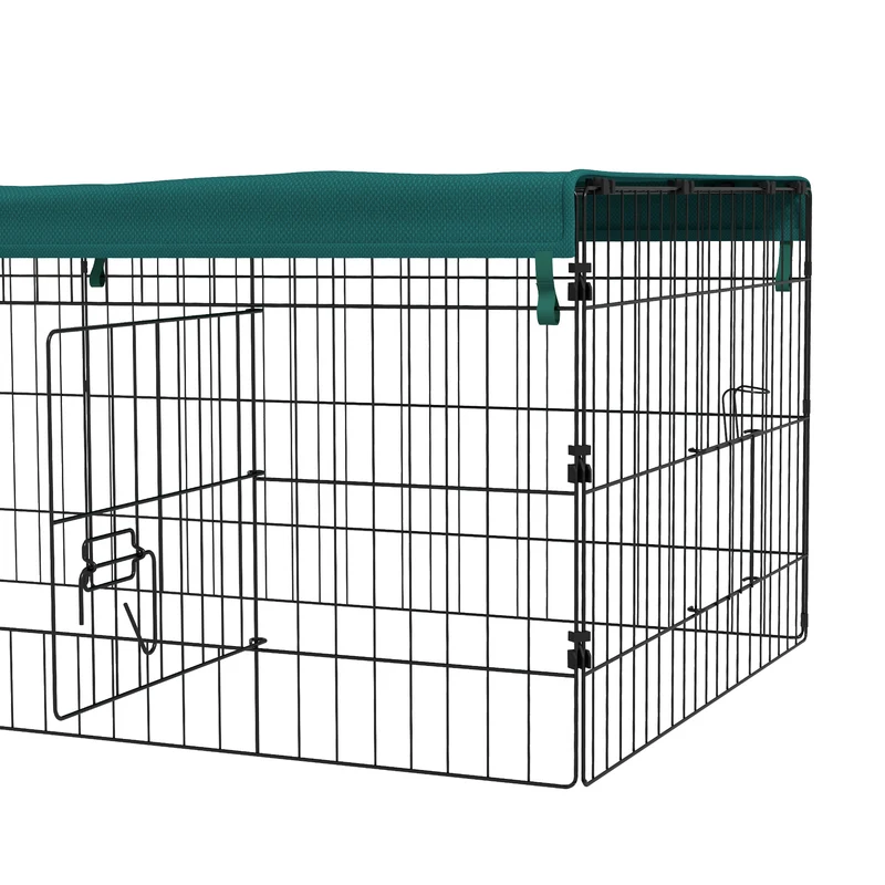 Enclos modulable pour petits animaux intérieur extérieur 185 x 75 x 50 cm sécurité accès facile moderne en acier vert 21_0007969