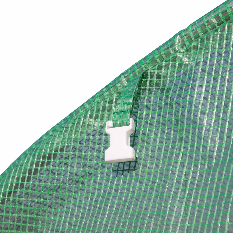 Serre de jardin tunnel 300 x 300 x 200 cm anti uv aération 6 fenêtres porte zippée robuste moderne en polyéthylène vert 21_0004177
