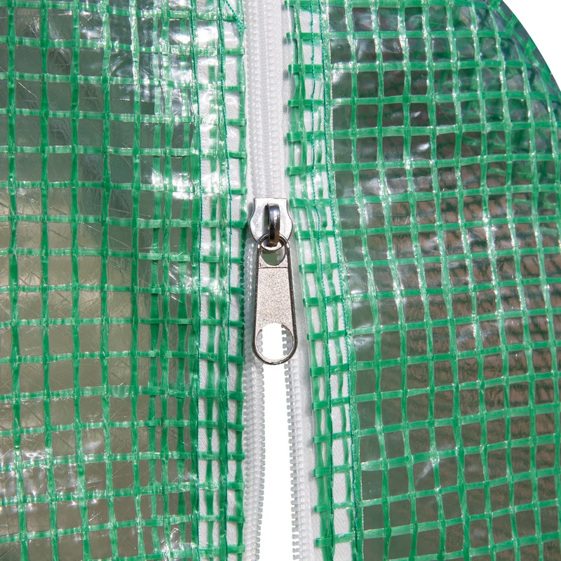 Serre de jardin tunnel 300 x 300 x 200 cm anti uv aération 6 fenêtres porte zippée robuste moderne en polyéthylène vert 21_0004177