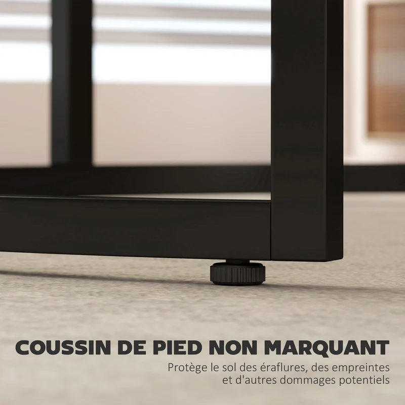 Lot de 2 tables basses gigognes 59 x 59 x 37 cm gain de place assemblage simple style industriel en MDF brun rustique 21_0001812