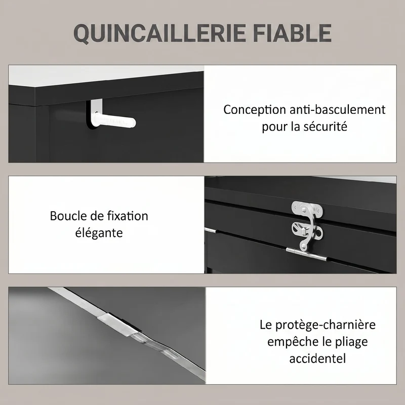 Bureau pliable avec rangements et tableau noir gain de place convertible 98 x 51 x 153 cm pratique moderne en MDF noir 21_0002449