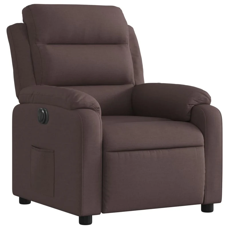 Fauteuil relax TV fonction d'inclinaison électrique très confortable en tissu marron foncé DEC028411