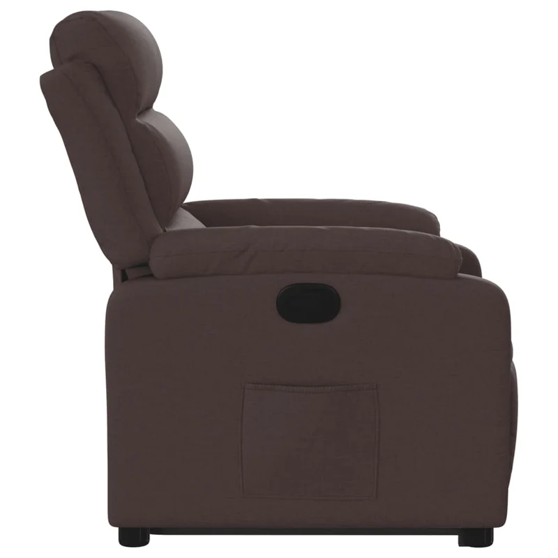 Fauteuil relax TV rembourrage confortable fonction de levage électrique en tissu marron foncé DEC028013