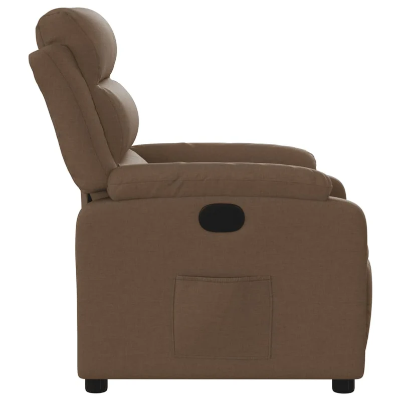 Fauteuil relax TV rembourrage confortable fonction d'inclinaison manuelle en tissu marron DEC028039
