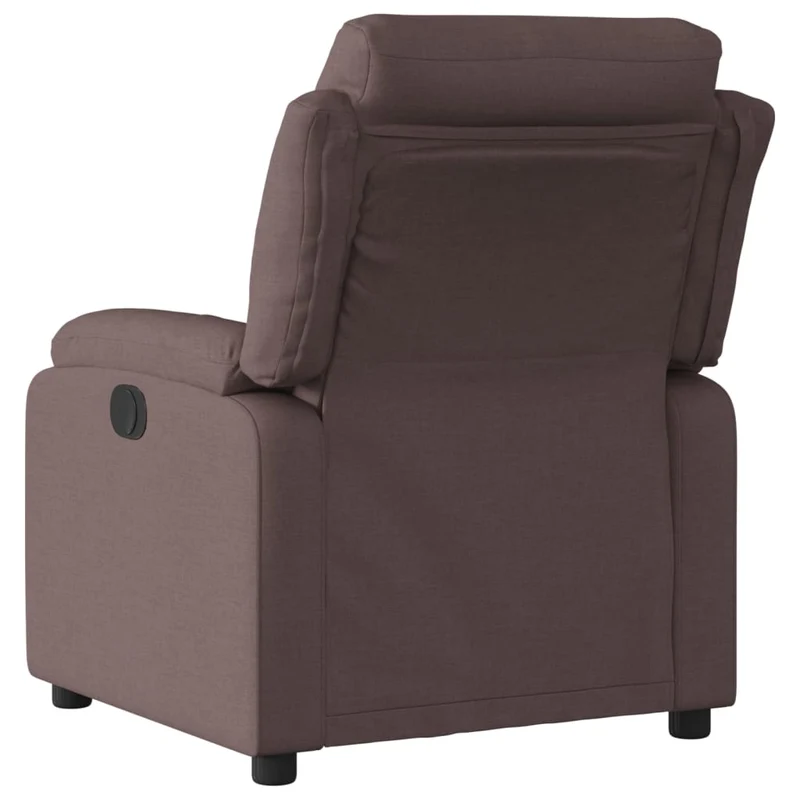 Fauteuil relax TV rembourrage confortable fonction d'inclinaison manuelle en tissu marron foncé DEC028007
