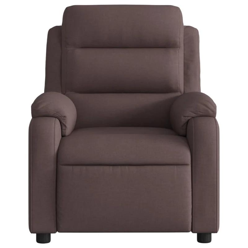 Fauteuil relax TV rembourrage confortable fonction d'inclinaison manuelle en tissu marron foncé DEC028007