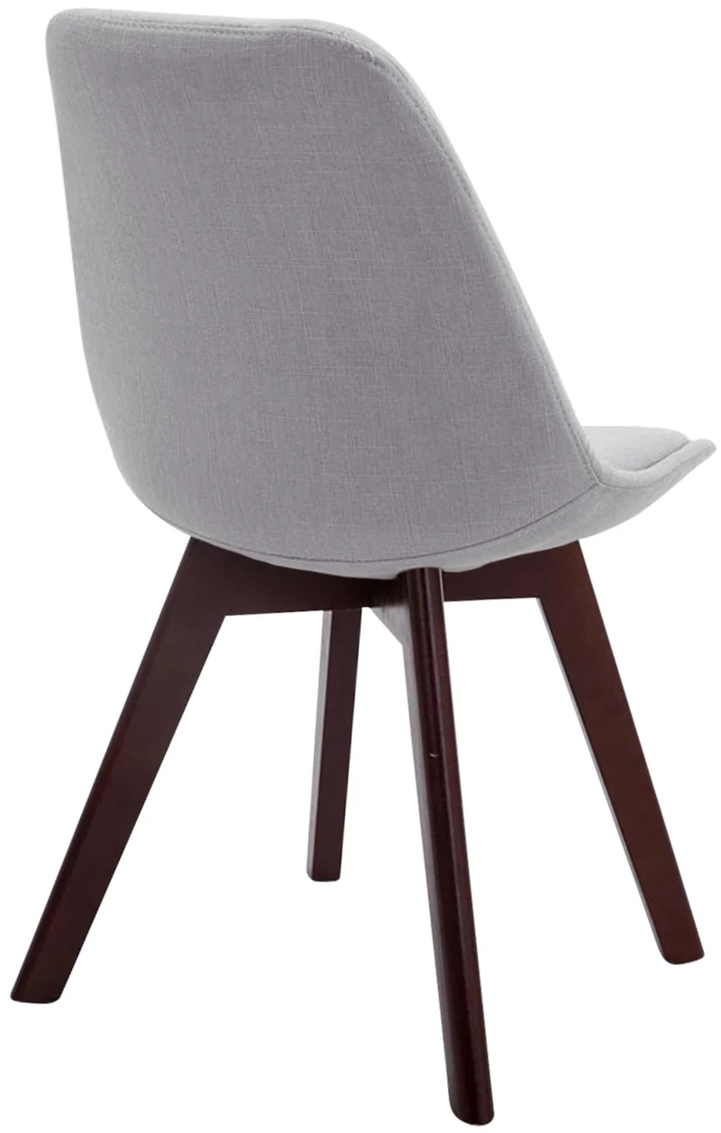 Chaise de salle à manger x1 design scandinave en tissu gris et piètement à 4 pieds en bois marron 10_0003303