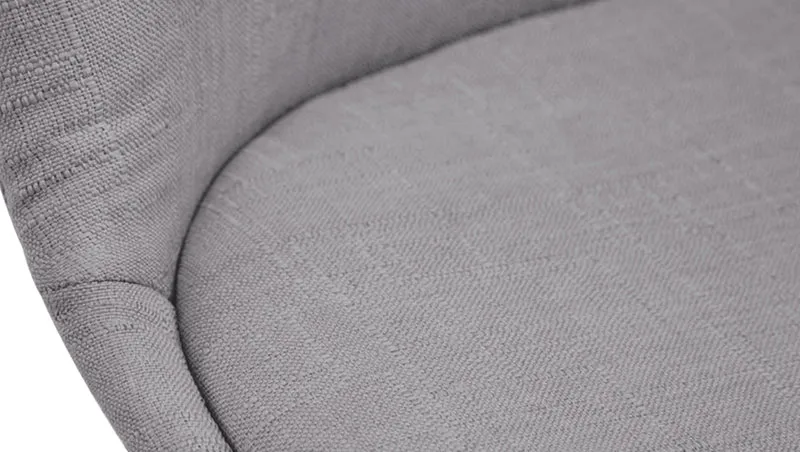 Chaise de salle à manger x1 design scandinave en tissu gris et piètement à 4 pieds en bois marron 10_0003303