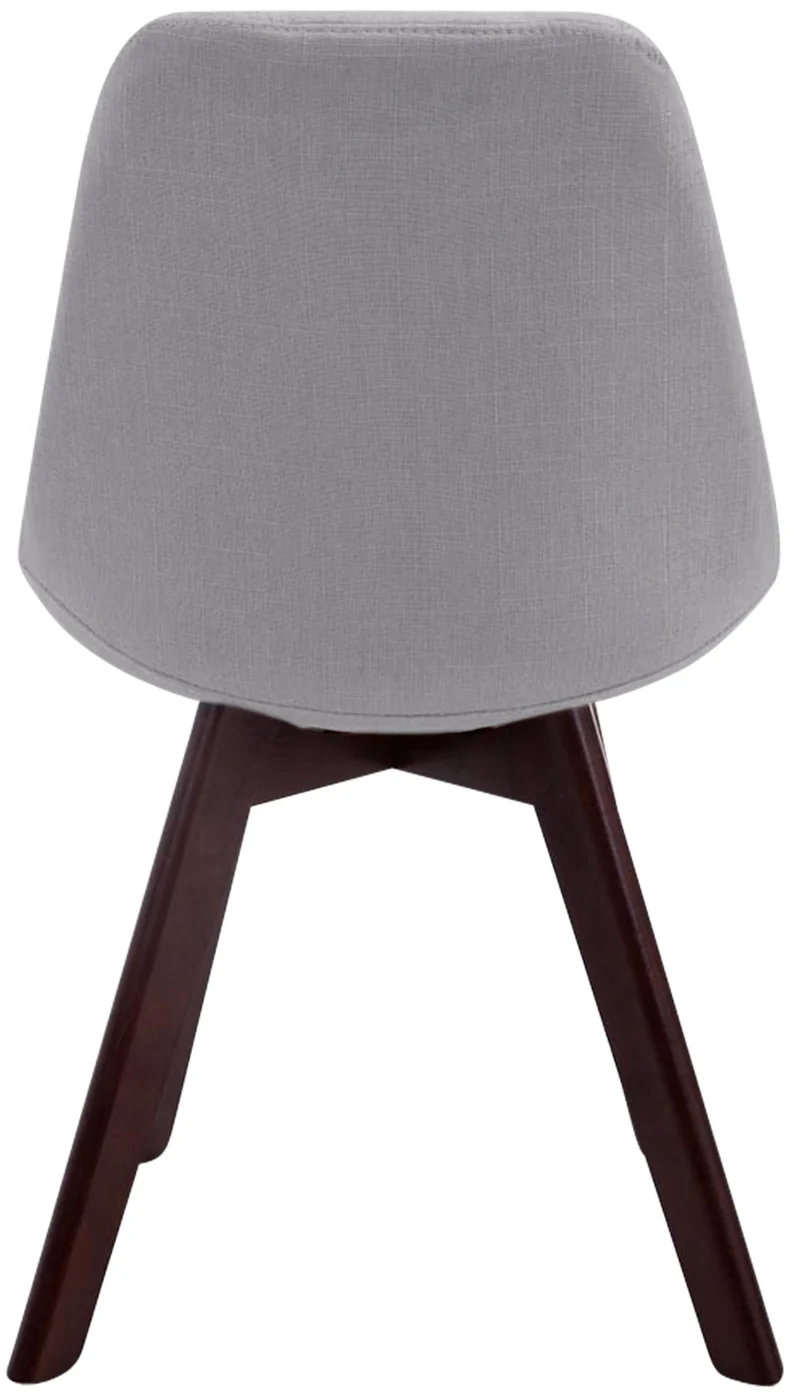 Chaise de salle à manger x1 design scandinave en tissu gris et piètement à 4 pieds en bois marron 10_0003303