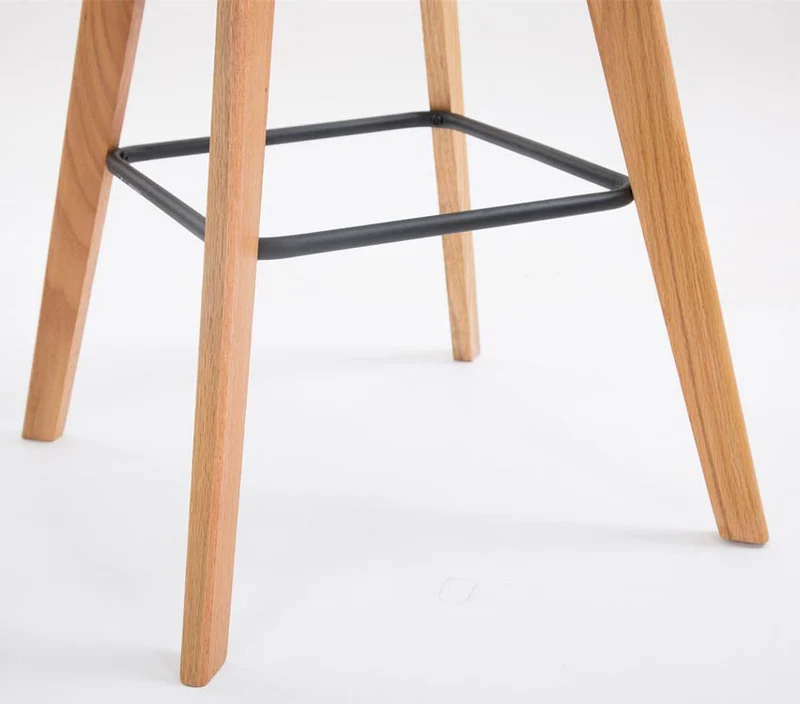 Lot de 2 tabourets de bar style scandinave avec assise en plastique et PVC vert et structure en bois naturel 10_0006451