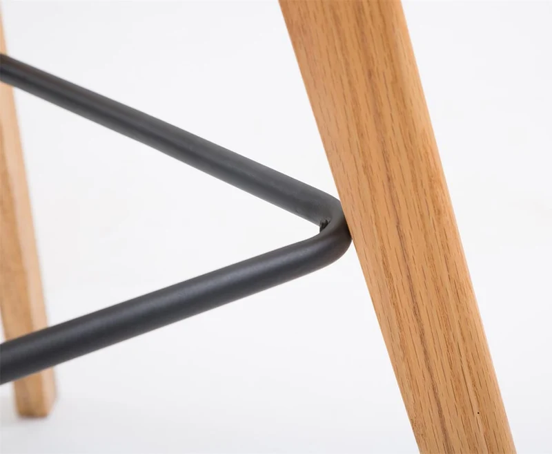 Lot de 2 tabourets de bar style scandinave avec assise en plastique et PVC vert et structure en bois naturel 10_0006451