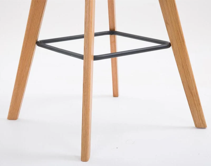Lot de 2 tabourets de bar style scandinave avec dossier en tissu marron et structure en bois naturel 10_0005980